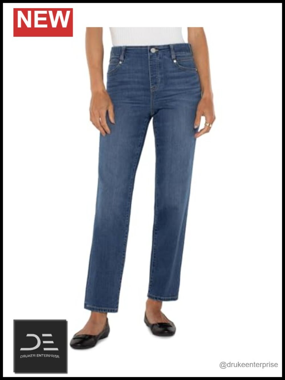 Women's Pull-on Mid-rise Slim Bootcut Stretch Denim Jeans